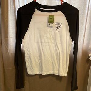 Black and White Long Sleeve Raglan Tee